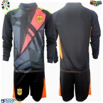 Otroški Nogometni dresi Španija Vratar Gostujoči EP 2024 Dolgi Rokav (+ Kratke hlače)